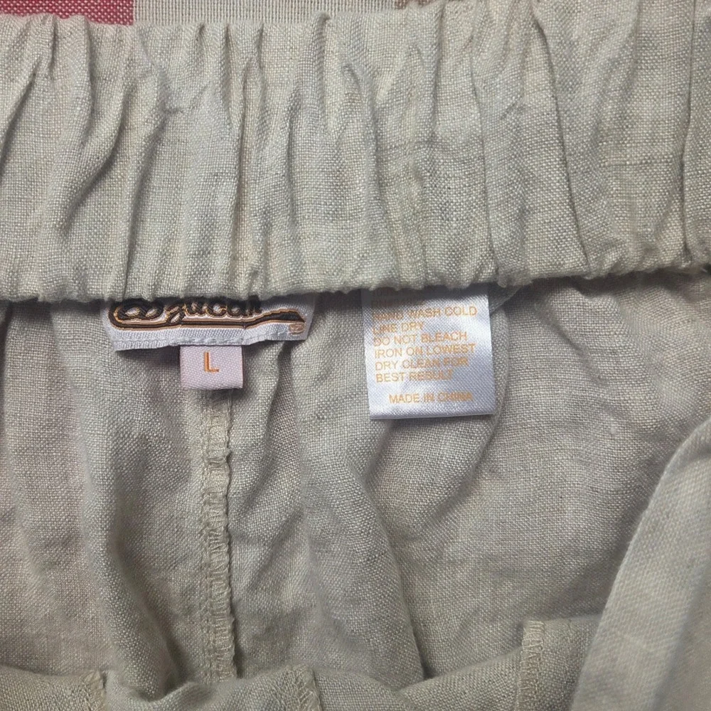 Azucar 100% Linen Paperbag Tie Front Shorts High Waist Summer Beach Cruise
